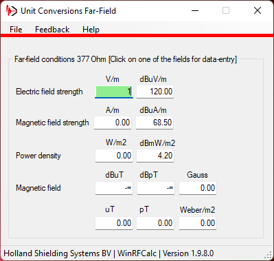 Unit conversion far field