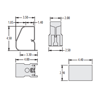 2901-11 PCB spring contact technical drawing