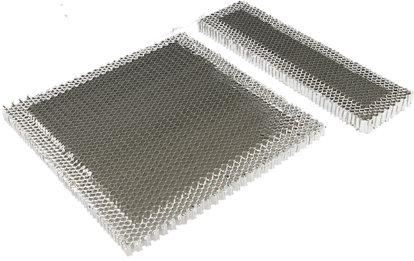 Frameless EMI shielding ventilation panels can be made with compressed sides