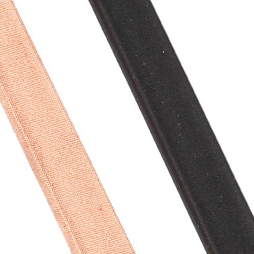 EMI shielding gaskets with a copper conductive fabric (copper colour) or a copper nickel conductive fabric (black)