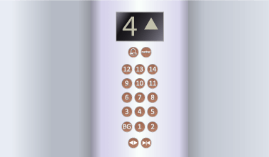 Düğme sembollerinin içindeki anti mikrobiyal bakır asansör