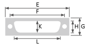 Alt-D konnektör contası Teknik çizim